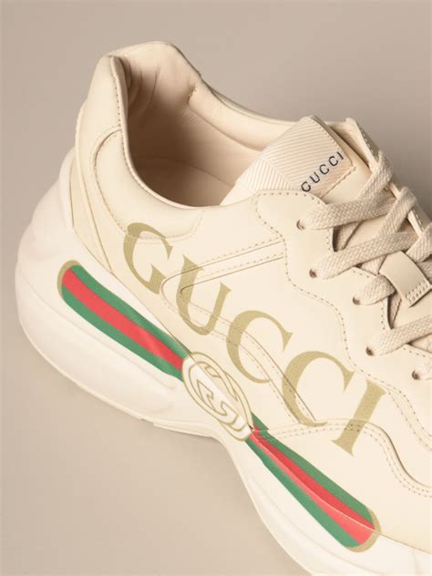 gucci women's rhyton leather sneakers